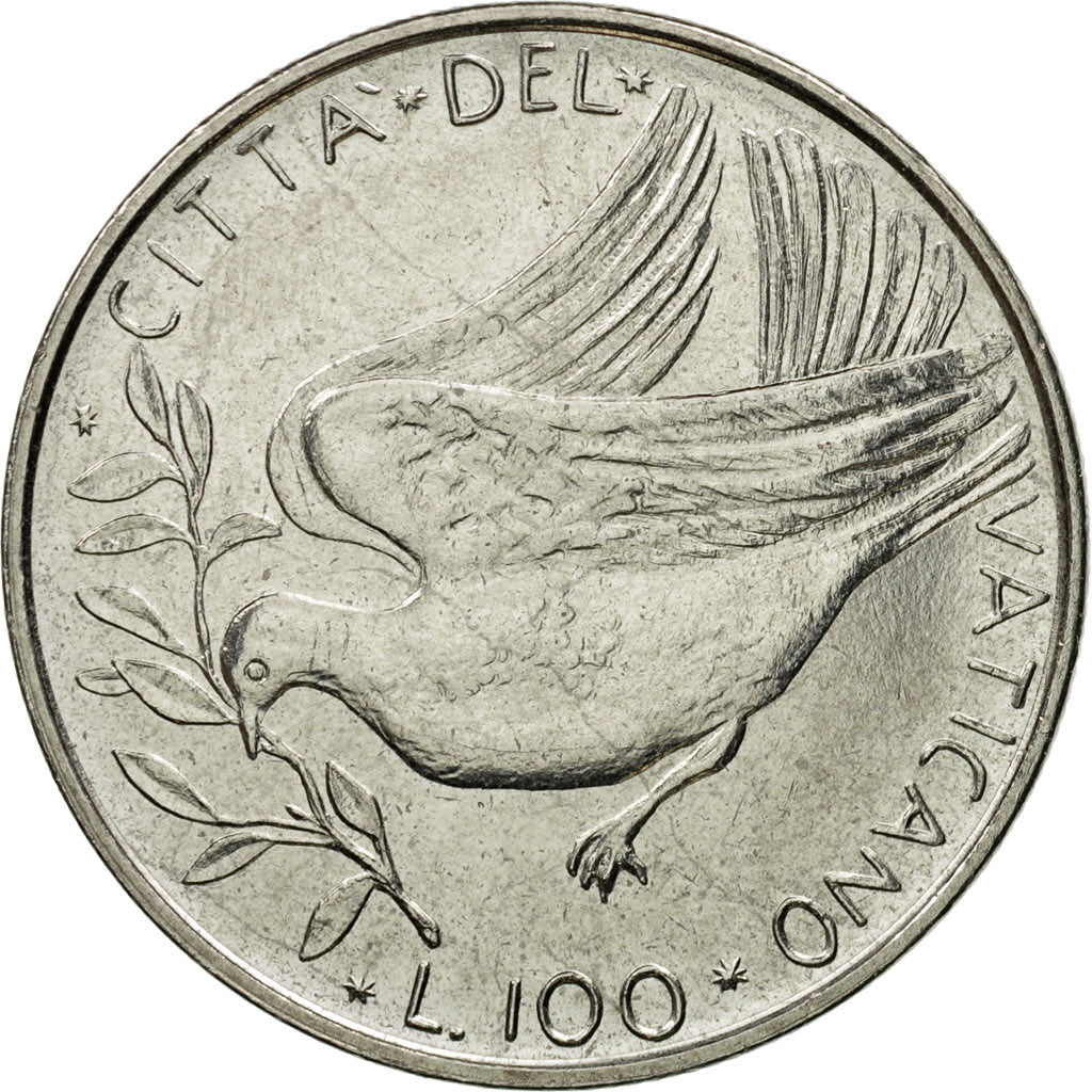 Moneta, CITTÀ DEL VATICANO, Paul VI, 100 Lire, 1970, Roma, SPL, Acciaio