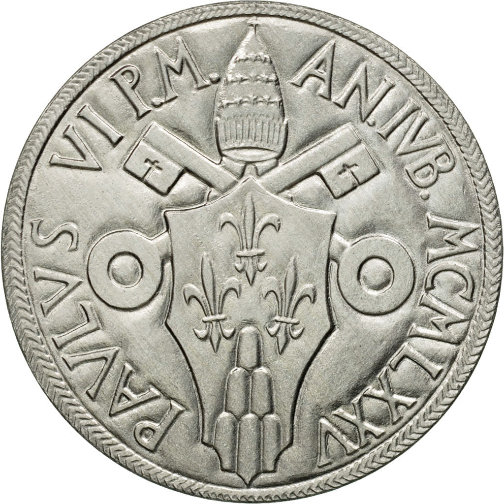 Coin, VATICAN CITY, Paul VI, 10 Lire, 1975, Roma, MS(63), Aluminum, KM:127