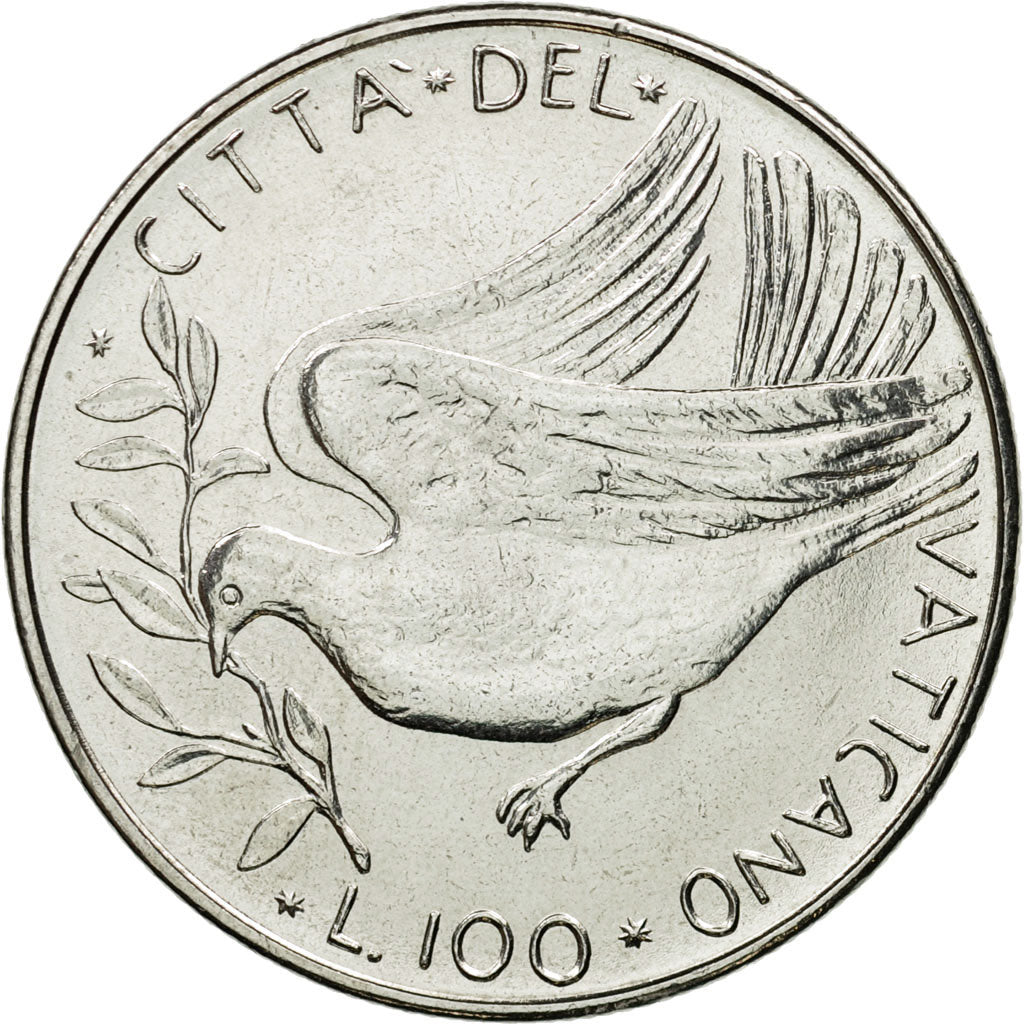 Coin, VATICAN CITY, Paul VI, 100 Lire, 1977, Roma, MS(63), Stainless Steel