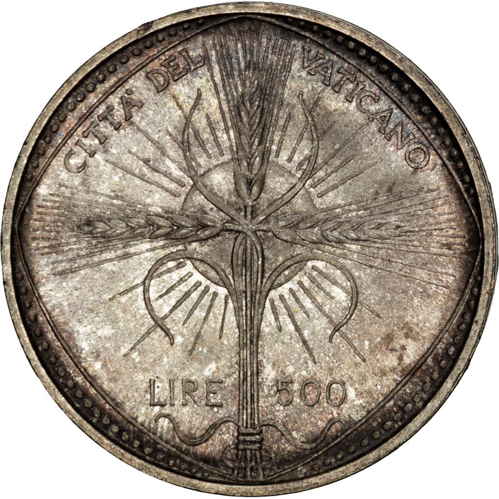 VATICAN CITY, 500 Lire, 1968, KM #107, MS(63), Silver, 29.3, 11.04