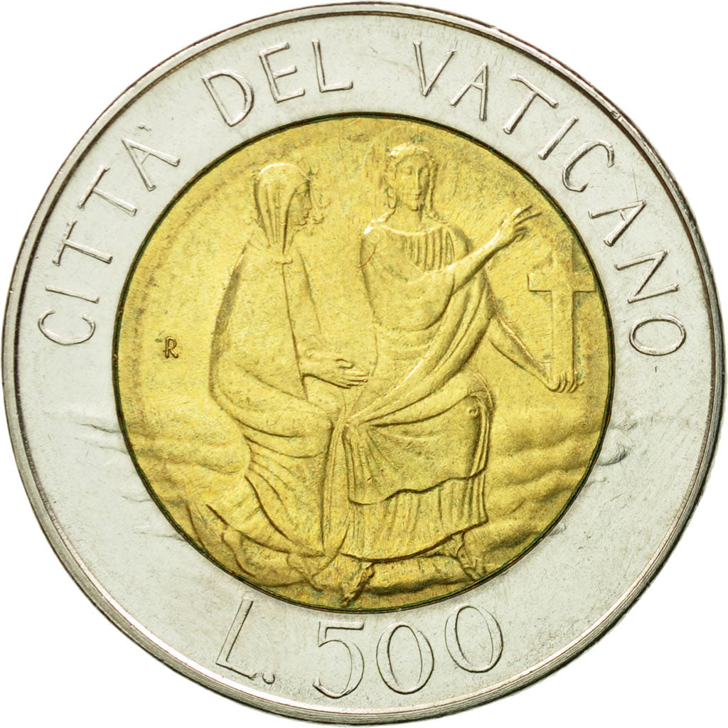 Coin, VATICAN CITY, John Paul II, 500 Lire, 1986, Roma, MS(63), Bi-Metallic