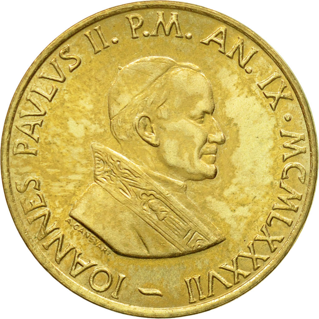 Coin, VATICAN CITY, John Paul II, 20 Lire, 1987, Roma, MS(63), Aluminum-Bronze