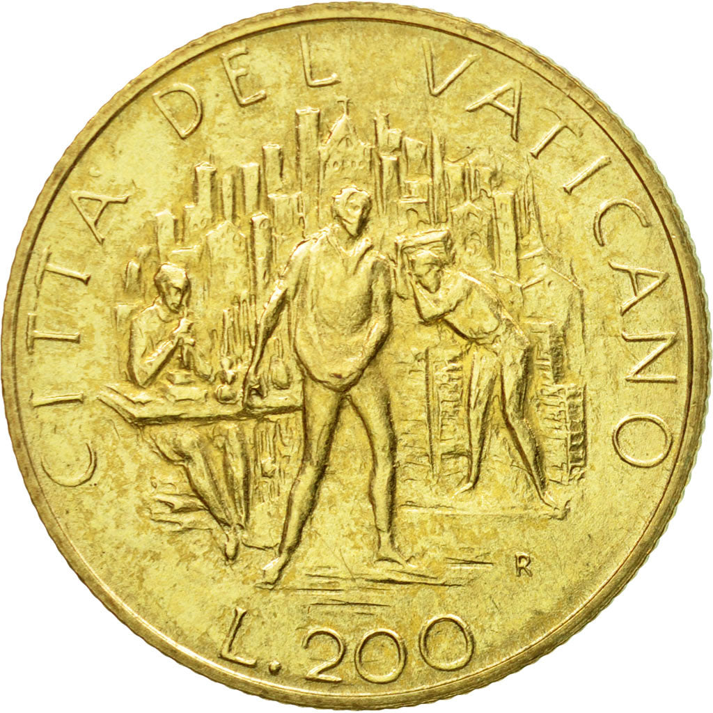 Coin, VATICAN CITY, John Paul II, 200 Lire, 1989, Roma, MS(60-62)