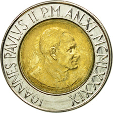 Monnaie, Cité du Vatican, John Paul II, 500 Lire, 1989, Roma, SPL, Bi-Metallic