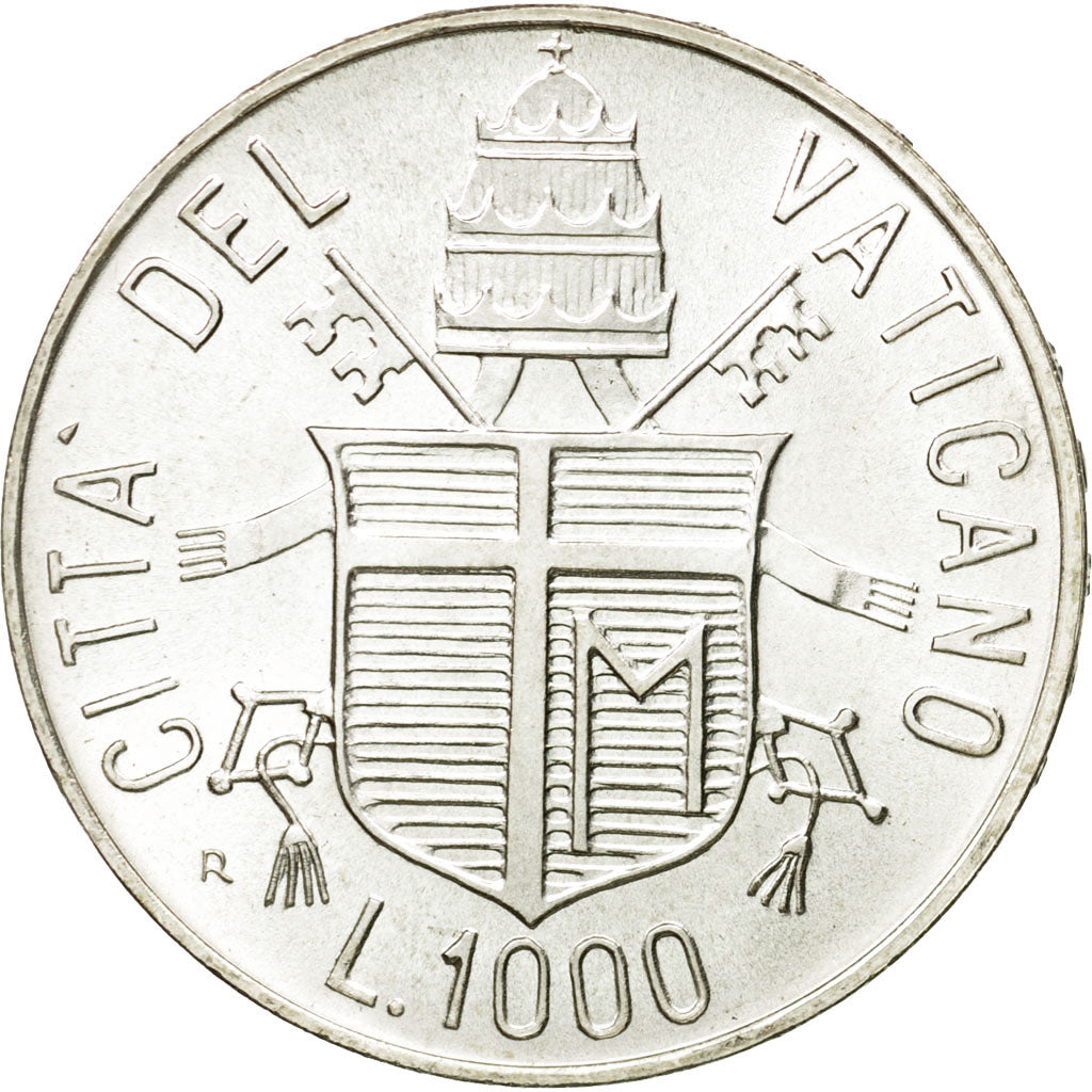 Coin, VATICAN CITY, John Paul II, 1000 Lire, 1989, Roma, MS(63), Silver, KM:219