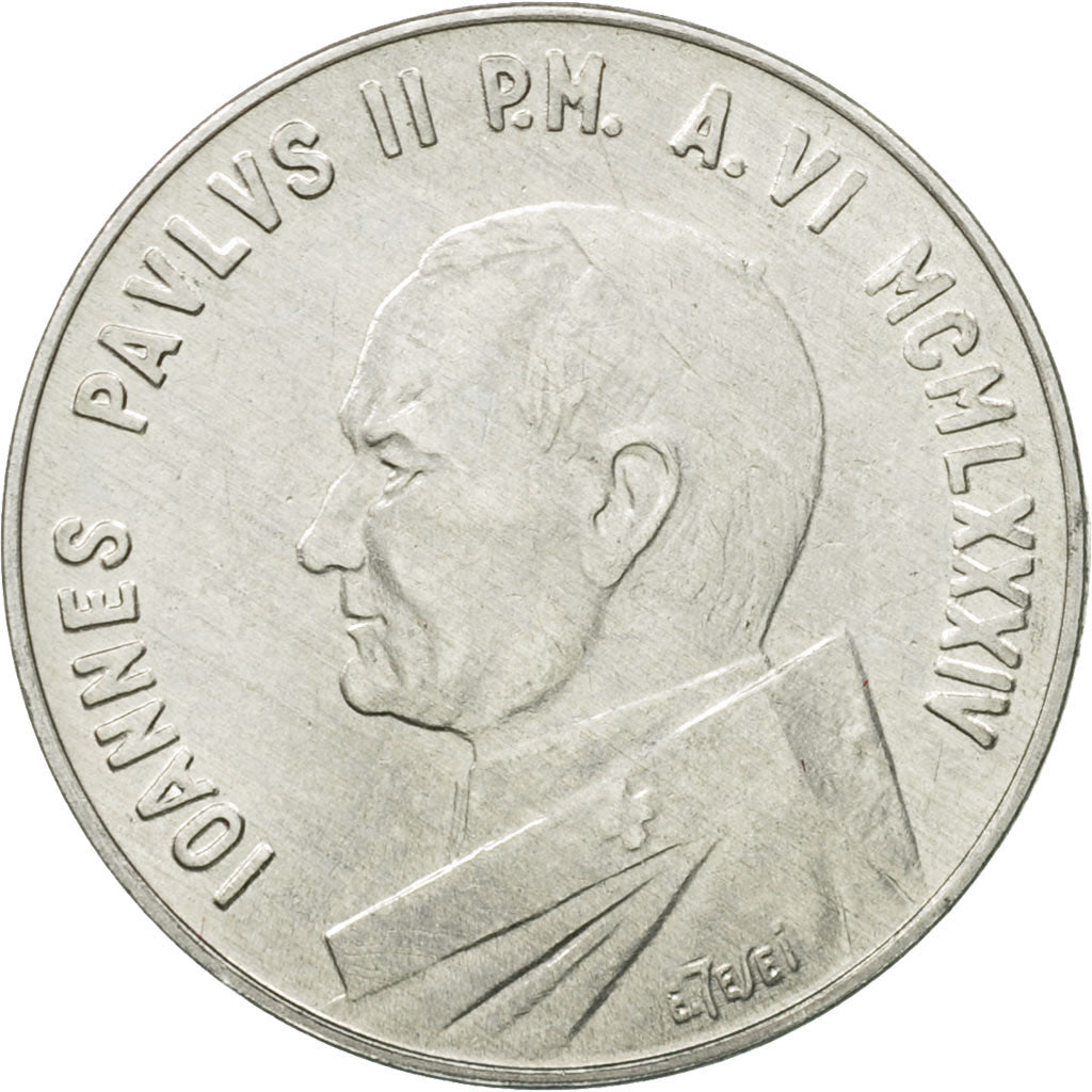 Coin, VATICAN CITY, John Paul II, 10 Lire, 1984, Rome, MS(63), Aluminum, KM:177