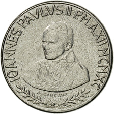 Coin, VATICAN CITY, John Paul II, 50 Lire, 1990, Roma, MS(63), Stainless Steel