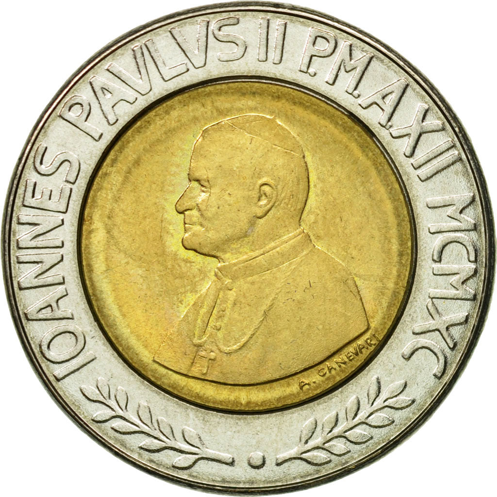 Monnaie, Cité du Vatican, John Paul II, 500 Lire, 1990, Roma, SPL, Bi-Metallic
