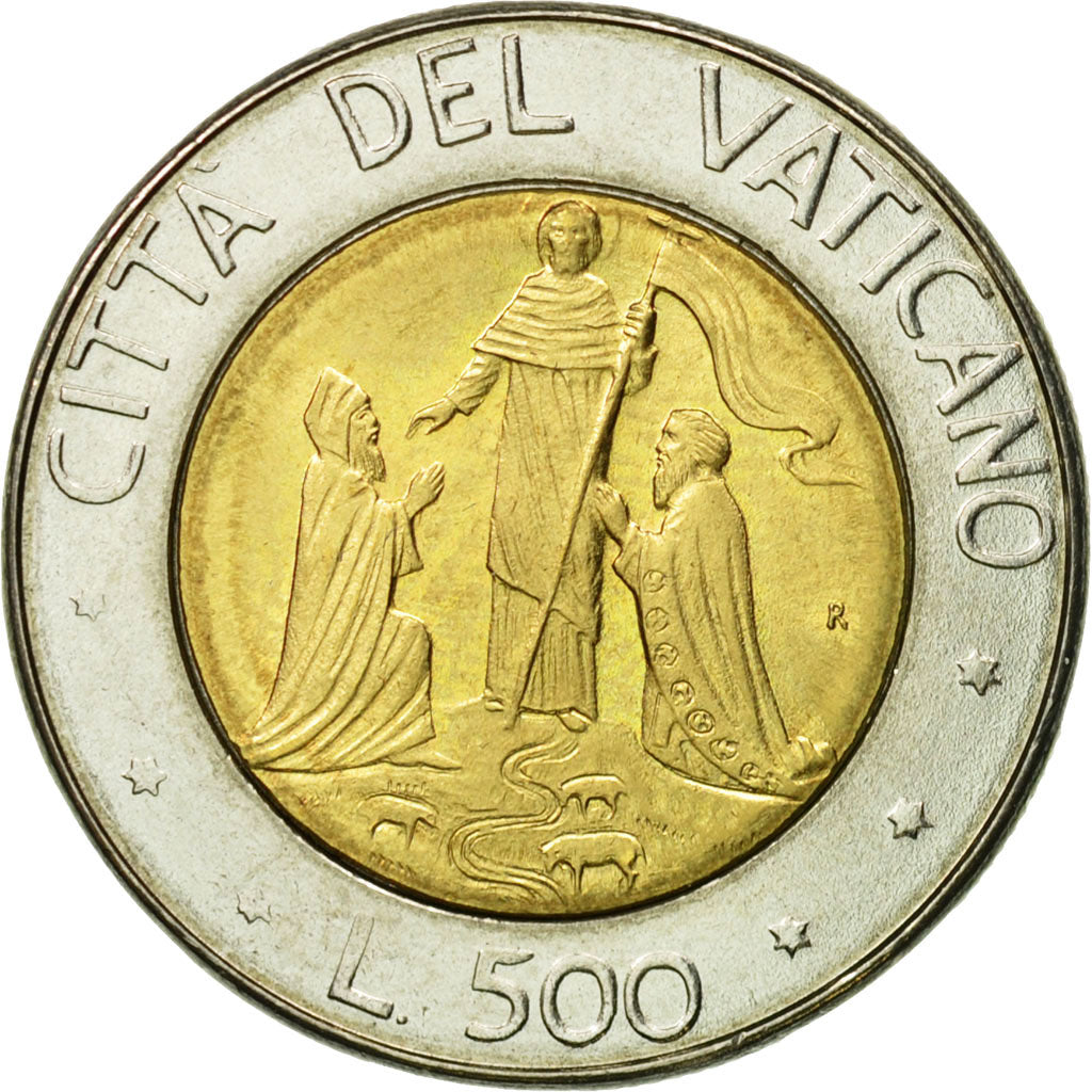 Monnaie, Cité du Vatican, John Paul II, 500 Lire, 1990, Roma, SPL, Bi-Metallic