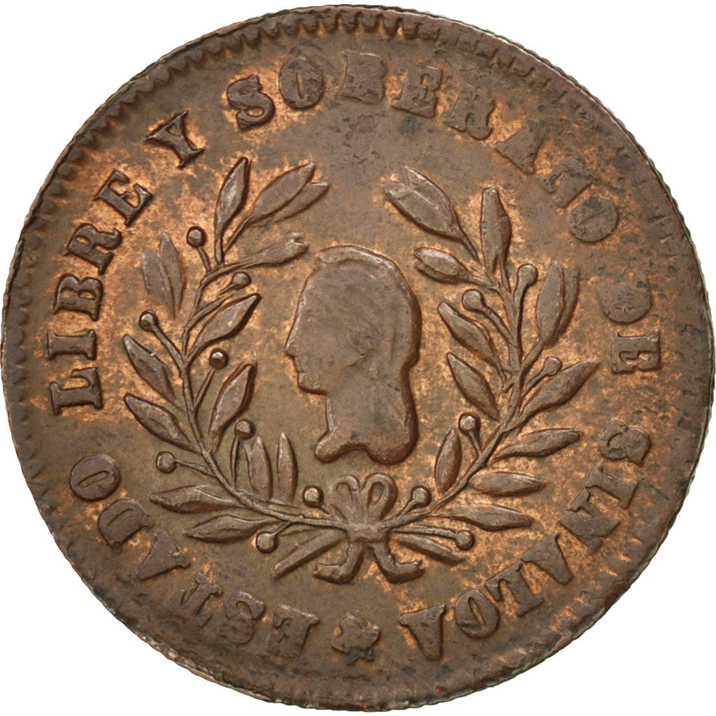 MEXICO, 1/4 Real, Un Quarto/Una Quartilla, 1866, Culiacan, KM #363, AU(55-58),..