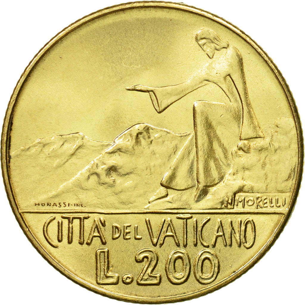 Coin, VATICAN CITY, Paul VI, 200 Lire, 1978, Roma, MS(63), Aluminum-Bronze