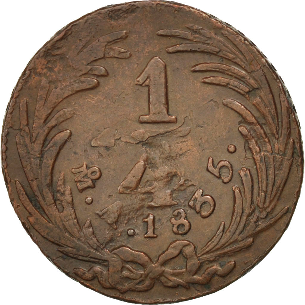 MEXICO, 1/4 Real, Un Quarto/Una Quartilla, 1835, Mexico City, KM #358,...