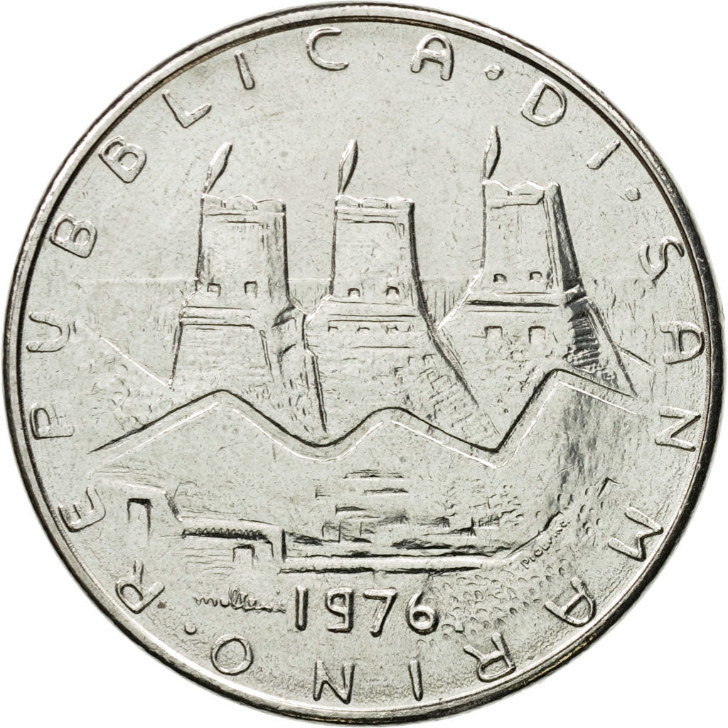 Coin, San Marino, 100 Lire, 1976, Rome, MS(63), Steel, KM:57