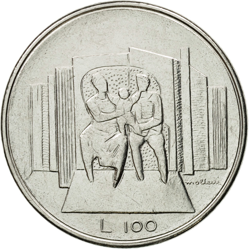 Coin, San Marino, 100 Lire, 1976, Rome, MS(63), Steel, KM:57