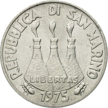 Coin, San Marino, Lira, 1975, Rome, MS(60-62), Aluminum, KM:40