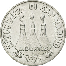 Coin, San Marino, 2 Lire, 1975, Rome, MS(60-62), Aluminum, KM:41