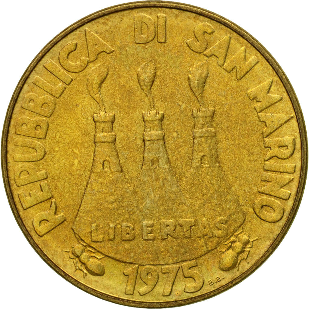 Monnaie, San Marino, 20 Lire, 1975, Rome, SUP+, Aluminum-Bronze, KM:44