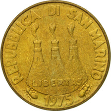Monnaie, San Marino, 20 Lire, 1975, Rome, SUP+, Aluminum-Bronze, KM:44