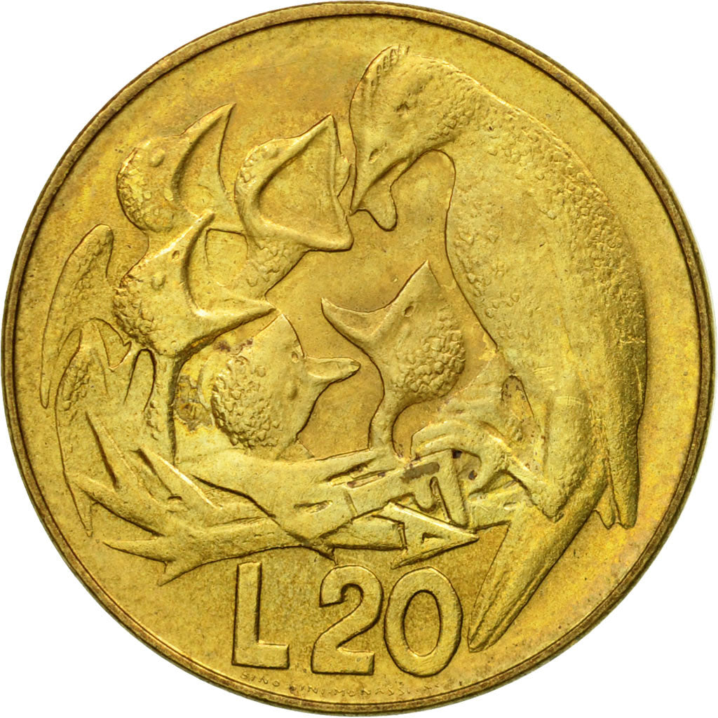 Monnaie, San Marino, 20 Lire, 1975, Rome, SUP+, Aluminum-Bronze, KM:44