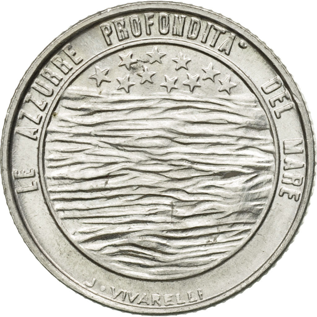 Coin, San Marino, 2 Lire, 1977, Rome, MS(63), Aluminum, KM:64