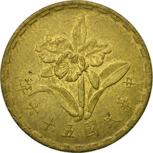 Coin, CHINA, REPUBLIC OF, TAIWAN, 5 Chiao, 1967, EF(40-45), Nickel-brass, KM:546