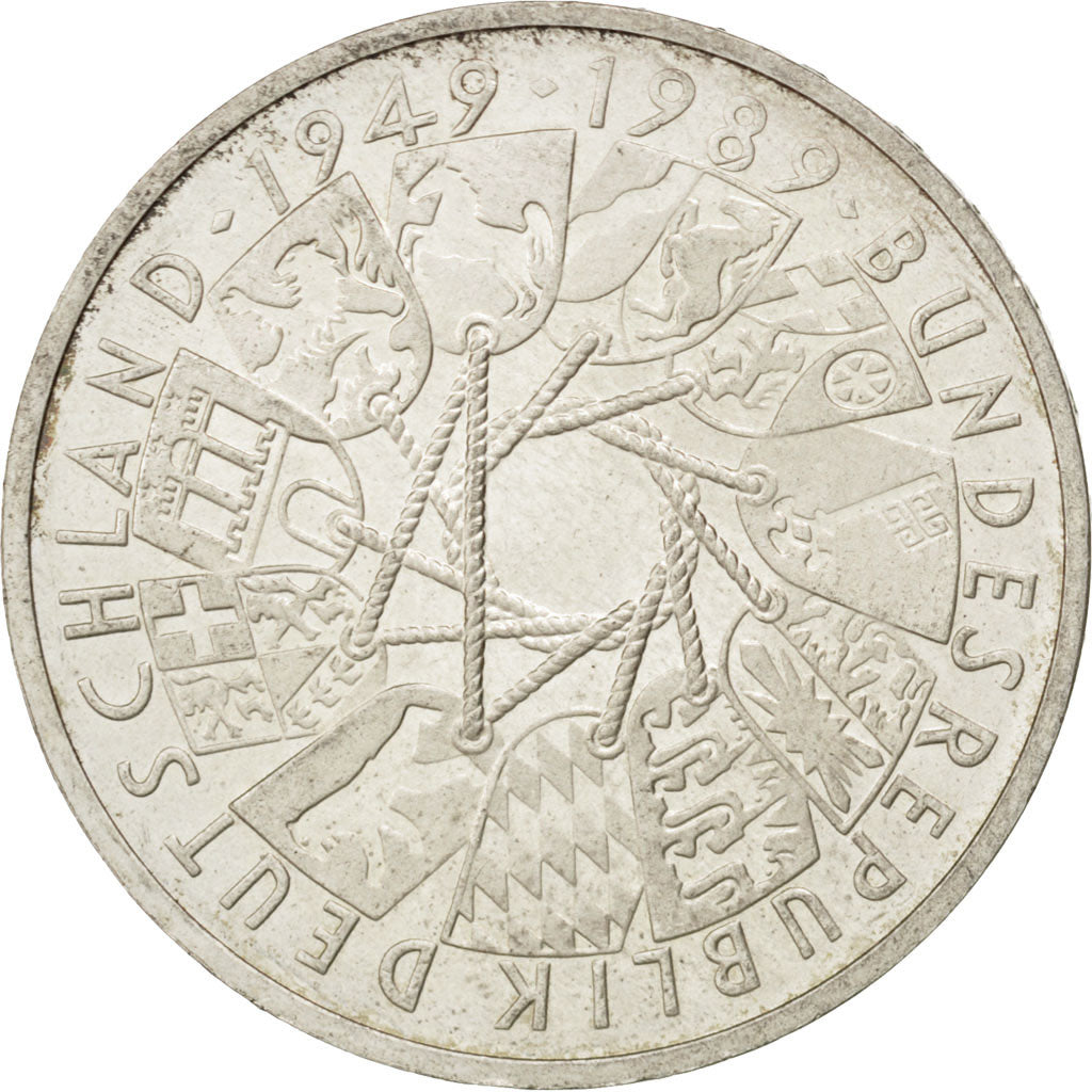Coin, GERMANY - FEDERAL REPUBLIC, 10 Mark, 1989, Karlsruhe, Germany, MS(60-62)