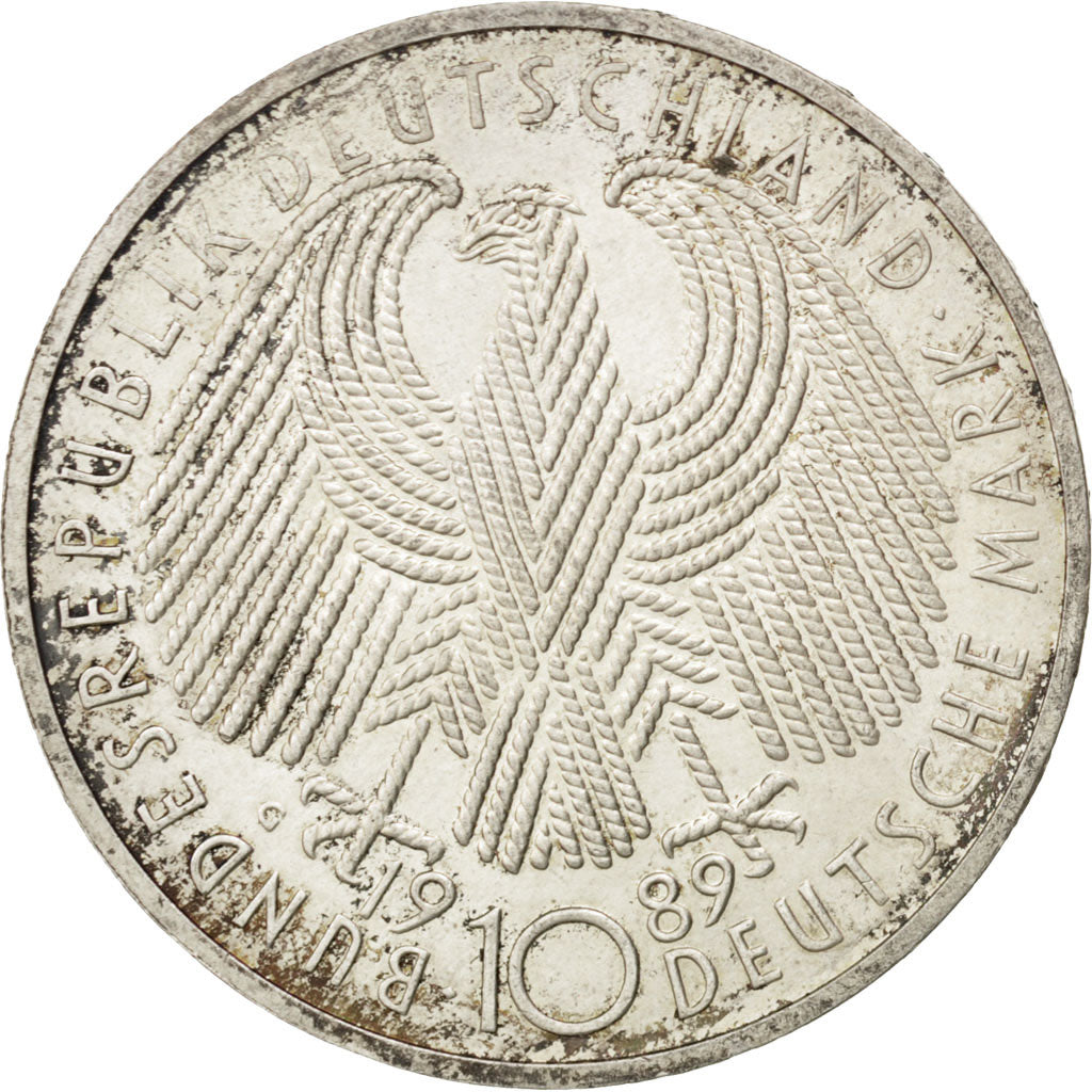Coin, GERMANY - FEDERAL REPUBLIC, 10 Mark, 1989, Karlsruhe, Germany, MS(60-62)