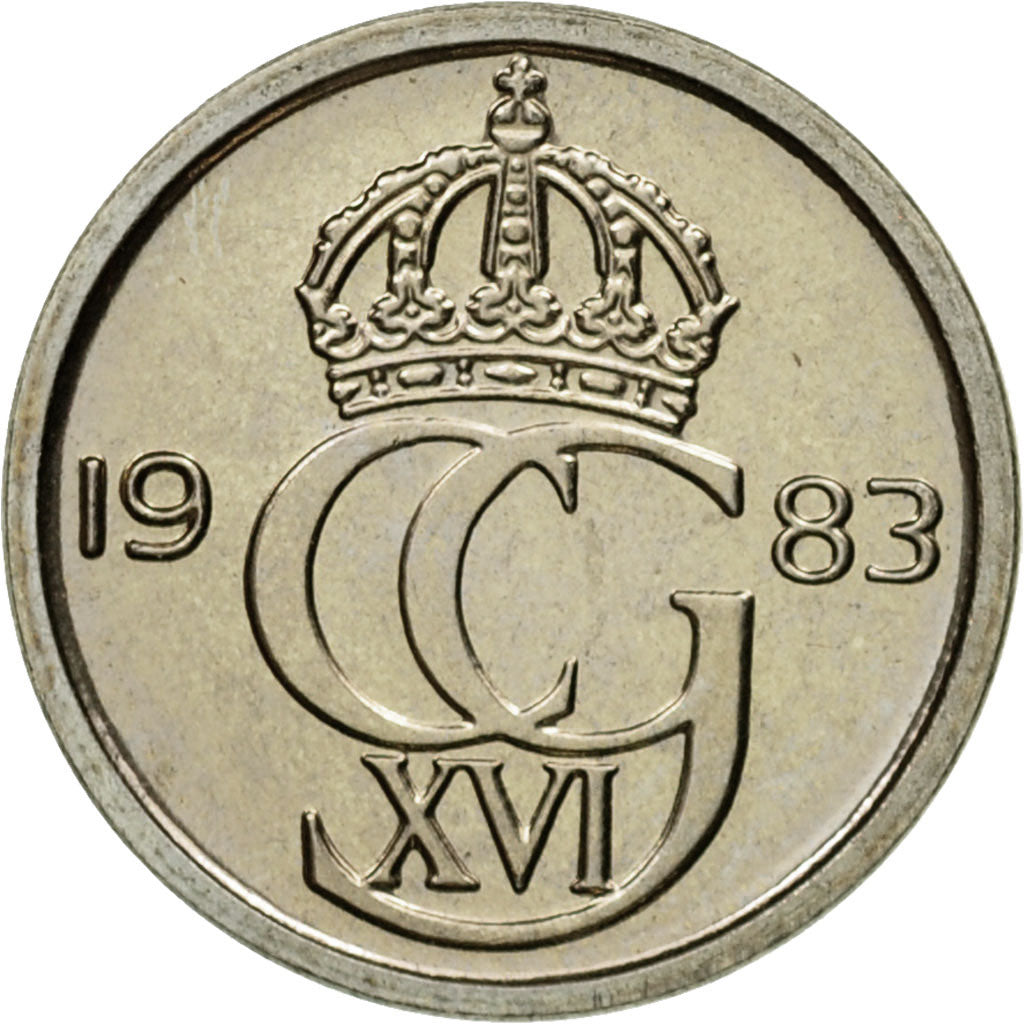 Coin, Sweden, Carl XVI Gustaf, 10 Öre, 1983, MS(65-70), Copper-nickel, KM:850