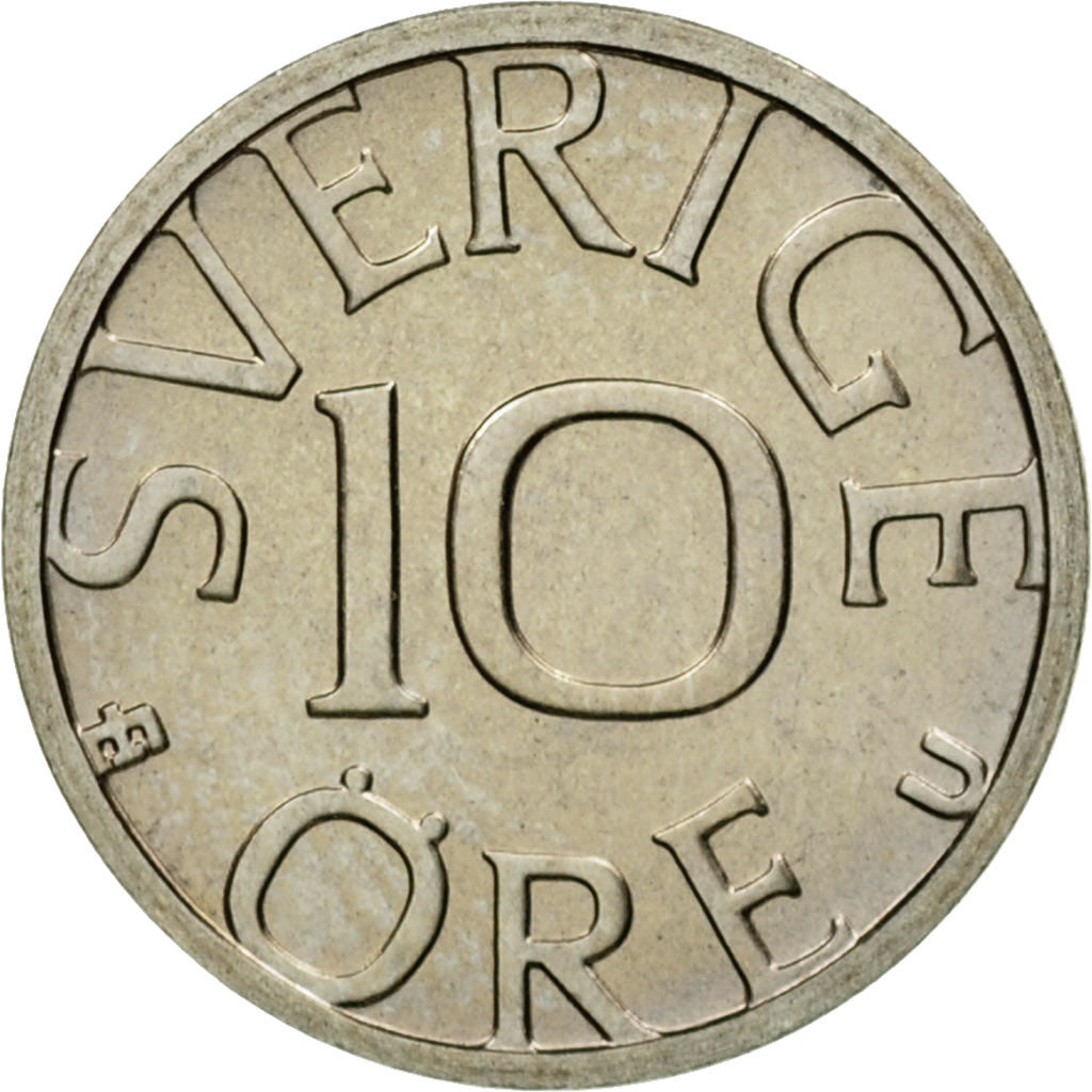 Coin, Sweden, Carl XVI Gustaf, 10 Öre, 1983, MS(65-70), Copper-nickel, KM:850