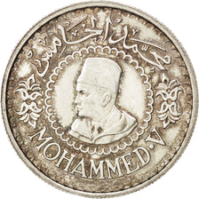 Coin, Morocco, Mohammed V, 500 Francs, 1956, MS(60-62), Silver, KM:54