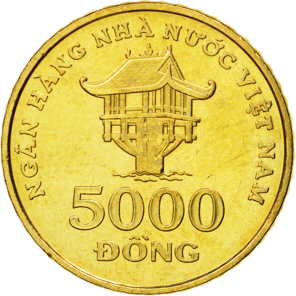 Coin, Vietnam, SOCIALIST REPUBLIC, 5000 Dông, 2003, Vantaa, MS(63), Brass