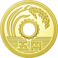 Moneda, Japón, Akihito, 5 Yen, 1991, FDC, Latón, KM:96.2