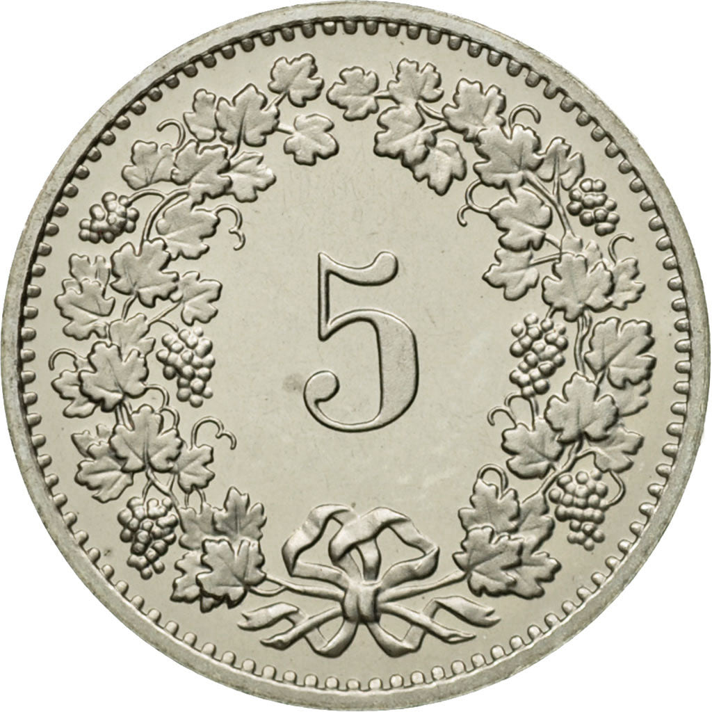 Coin, Switzerland, 5 Rappen, 1980, Bern, MS(63), Copper-nickel, KM:26