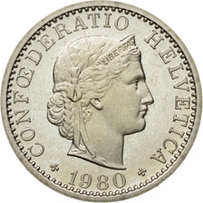 Coin, Switzerland, 20 Rappen, 1980, Bern, MS(63), Copper-nickel, KM:29a