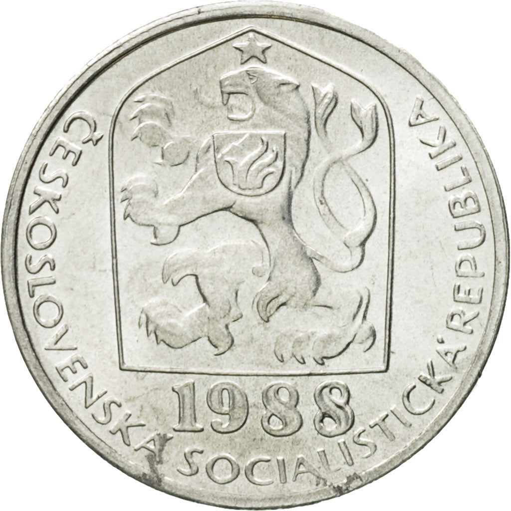 Coin, Czechoslovakia, 5 Haleru, 1988, MS(63), Aluminum, KM:86