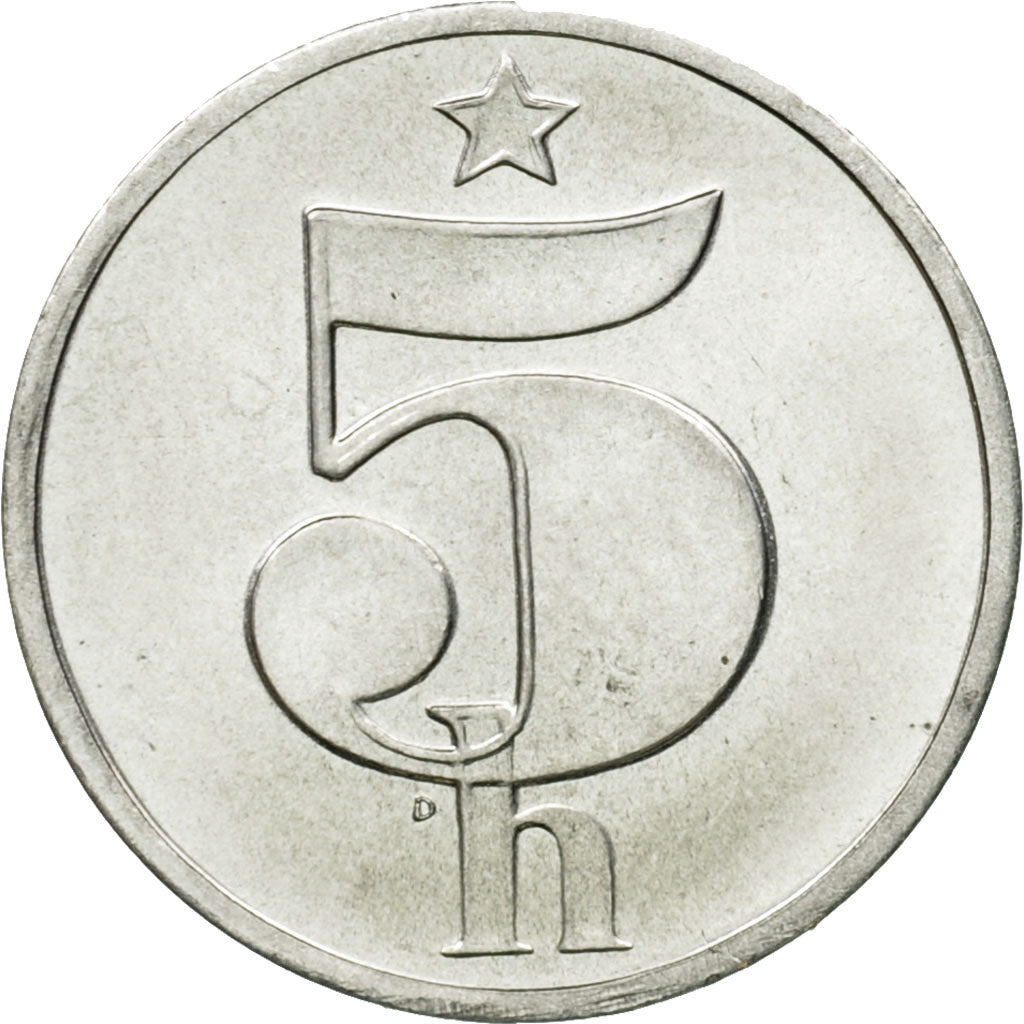 Coin, Czechoslovakia, 5 Haleru, 1988, MS(63), Aluminum, KM:86