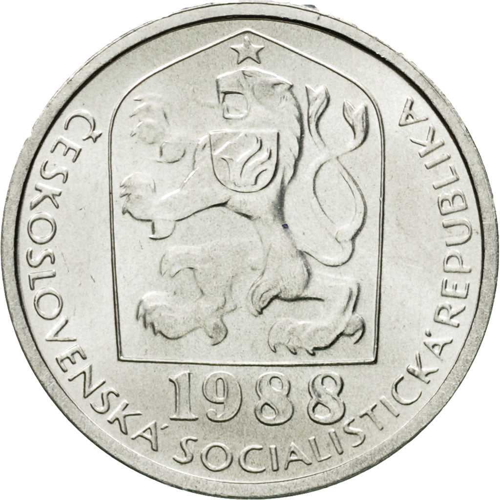 Coin, Czechoslovakia, 10 Haleru, 1988, MS(63), Aluminum, KM:80