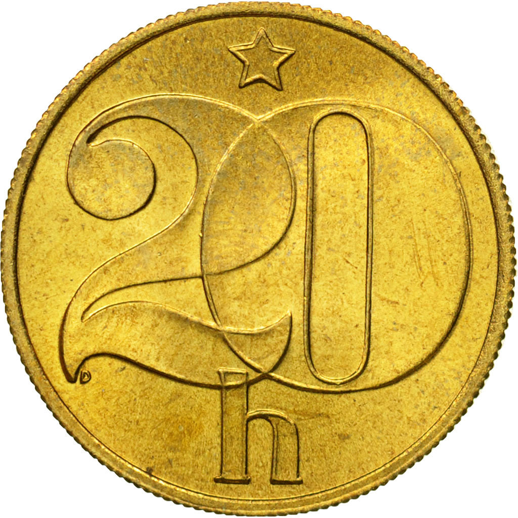 Coin, Czechoslovakia, 20 Haleru, 1988, MS(63), Nickel-brass, KM:74