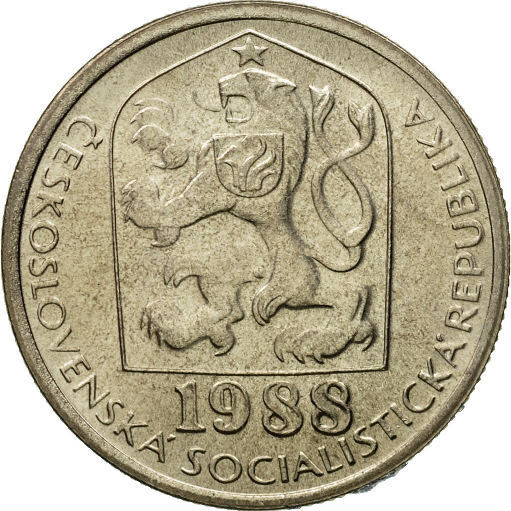 Coin, Czechoslovakia, 50 Haleru, 1988, MS(63), Copper-nickel, KM:89