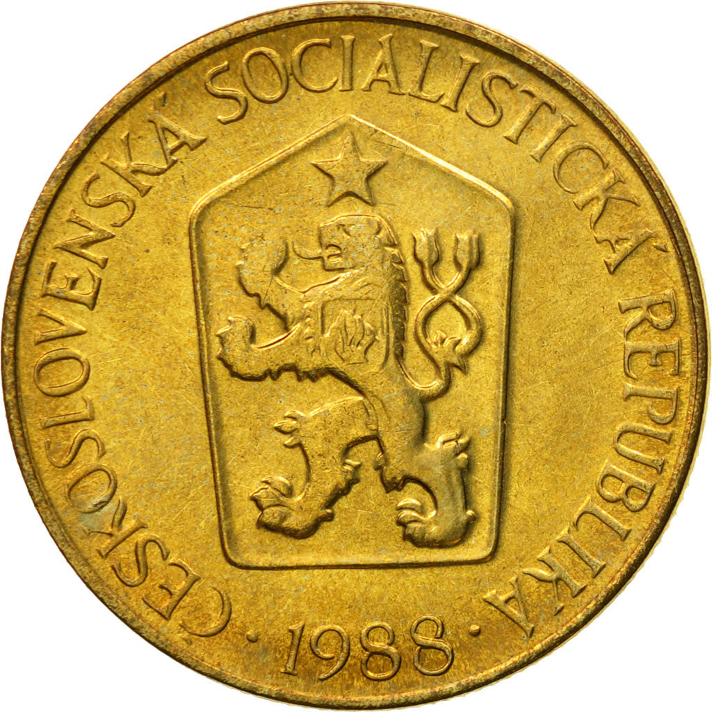 Coin, Czechoslovakia, Koruna, 1988, MS(63), Aluminum-Bronze, KM:50