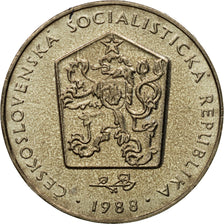 Coin, Czechoslovakia, 2 Koruny, 1988, MS(63), Copper-nickel, KM:75