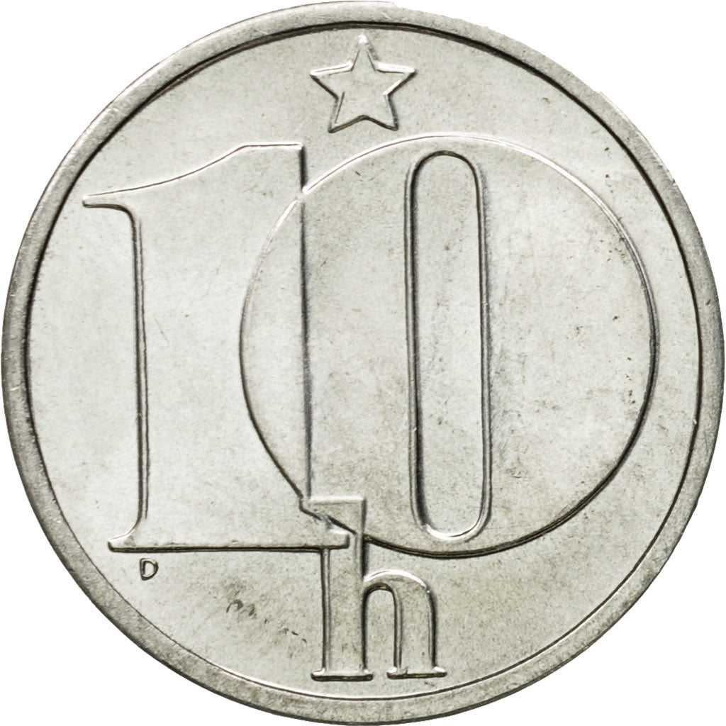 Coin, Czechoslovakia, 10 Haleru, 1989, MS(63), Aluminum, KM:80