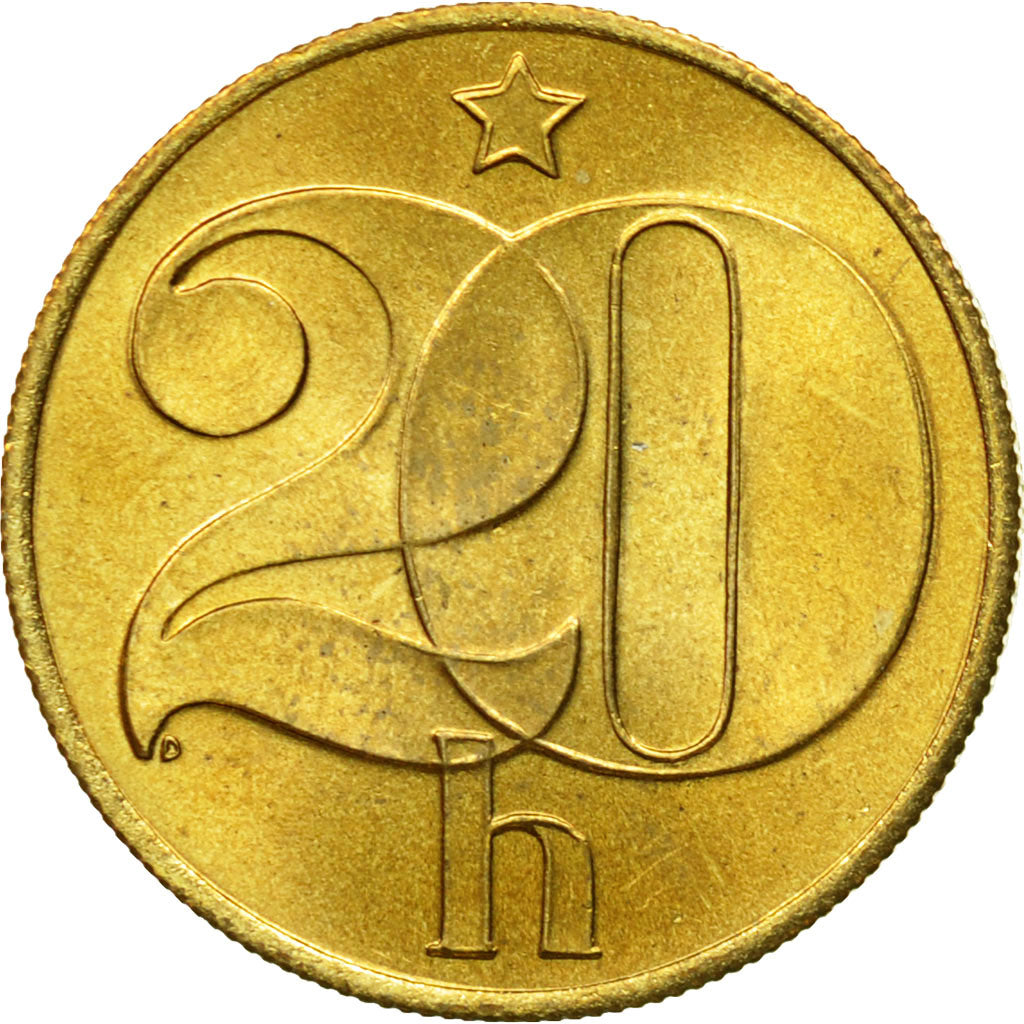 Coin, Czechoslovakia, 20 Haleru, 1989, MS(63), Nickel-brass, KM:74