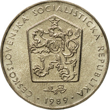 Coin, Czechoslovakia, 2 Koruny, 1989, MS(63), Copper-nickel, KM:75