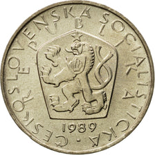 Coin, Czechoslovakia, 5 Korun, 1989, MS(63), Copper-nickel, KM:60