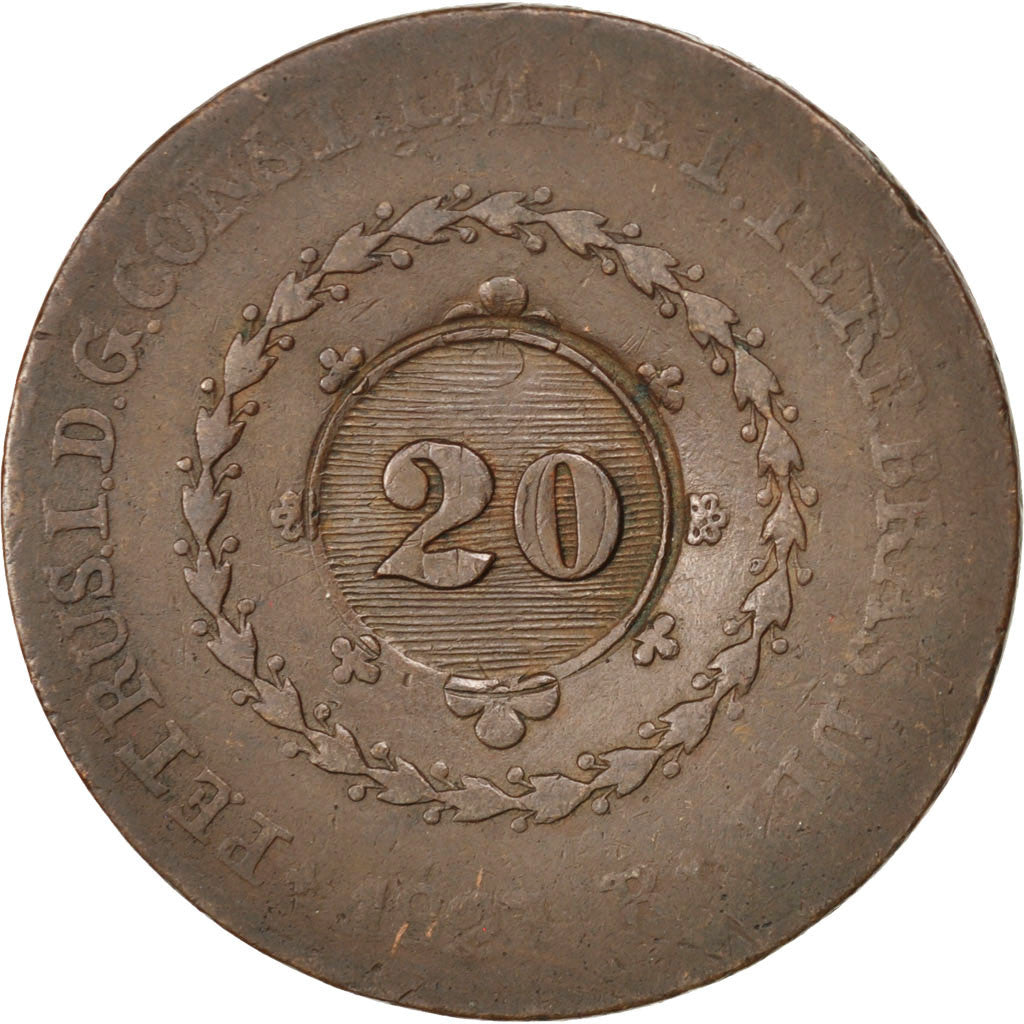 Coin, Brazil, 20 Reis, 1835, Rio de Janeiro, VF(30-35), Copper, KM:436.1