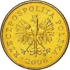 Coin, Poland, Grosz, 2008, Warsaw, MS(65-70), Brass, KM:276