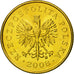 Coin, Poland, 5 Groszy, 2008, Warsaw, MS(65-70), Brass, KM:278