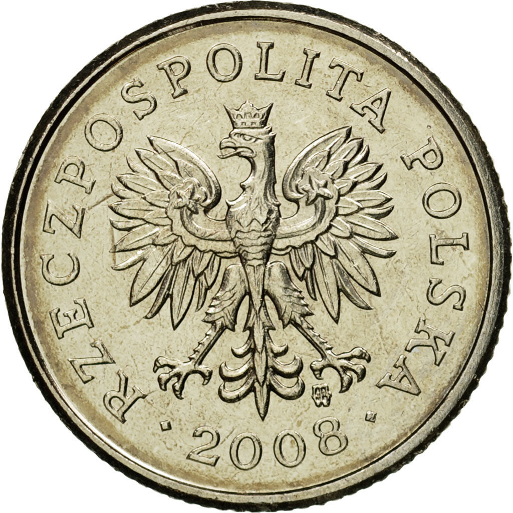 Coin, Poland, 20 Groszy, 2008, Warsaw, MS(65-70), Copper-nickel, KM:280