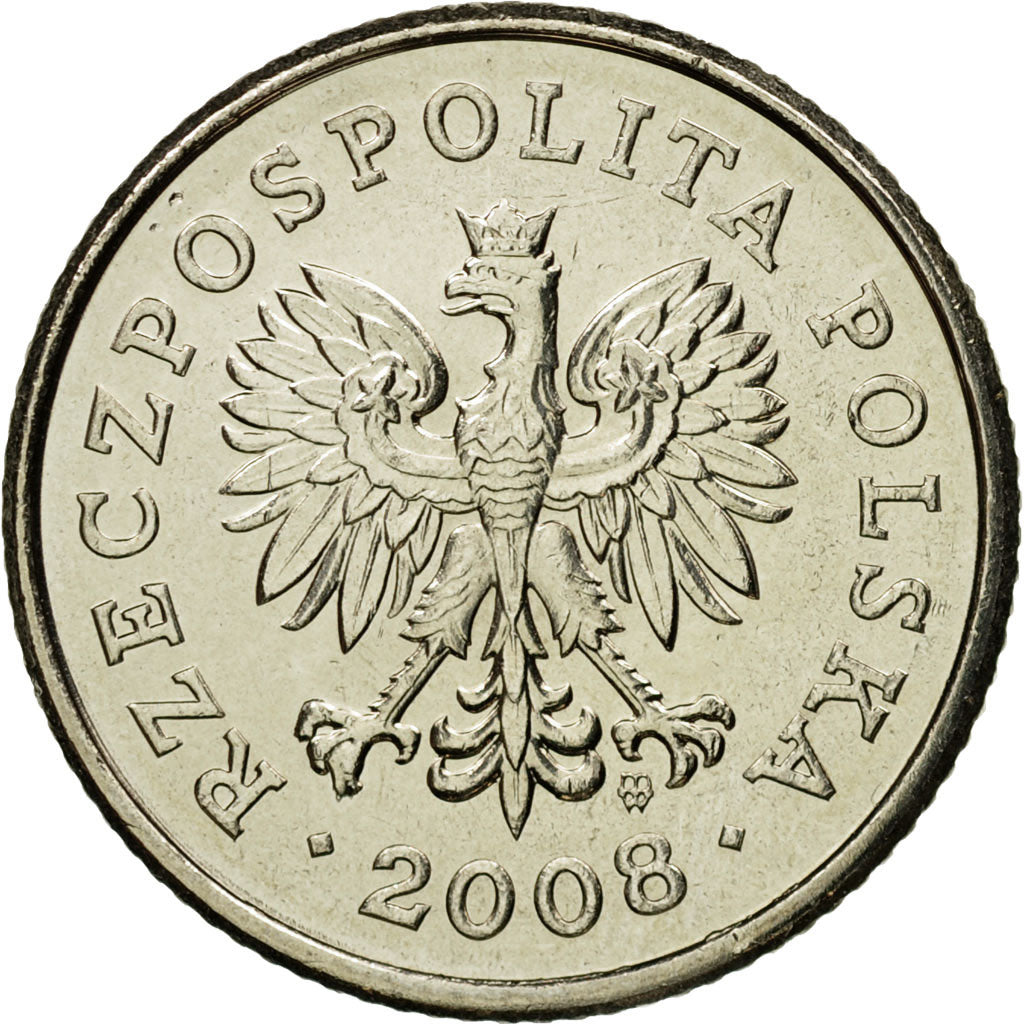Coin, Poland, 50 Groszy, 2008, Warsaw, MS(65-70), Copper-nickel, KM:281